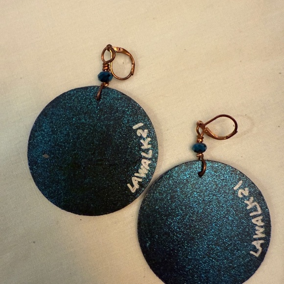Vintage Style Photo Earrings with Rhinestones Handcrafted - Picture 2 of 3